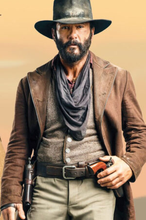 Tim McGraw 1883 James Dutton Brown Leather Coat