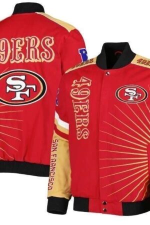 San Francisco 49ers Extreme Redzone Full Snap Varsity Jacket