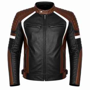 Men's Lambskin Leather Cafe Racer Jacket - Biker Moto Coat