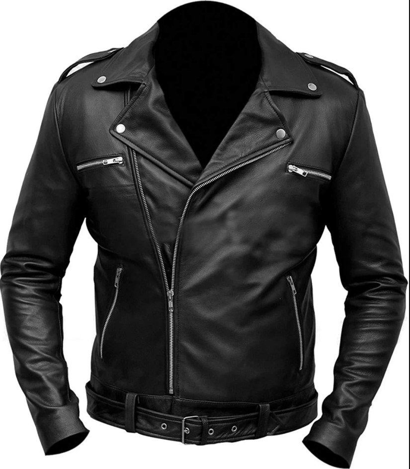 negan-the-walking-dead-black-leather-jacket-front