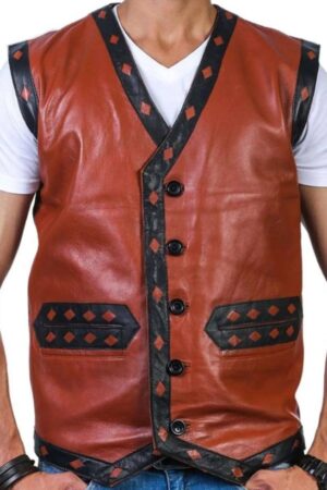 the-warriors-brown-leather-vest-front