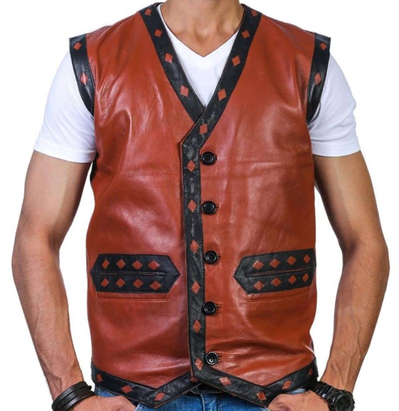 the-warriors-brown-leather-vest-front